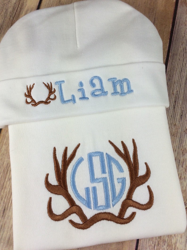 Personalized Take Home Outfit Monogram Baby Gown Hat Newborn Etsy