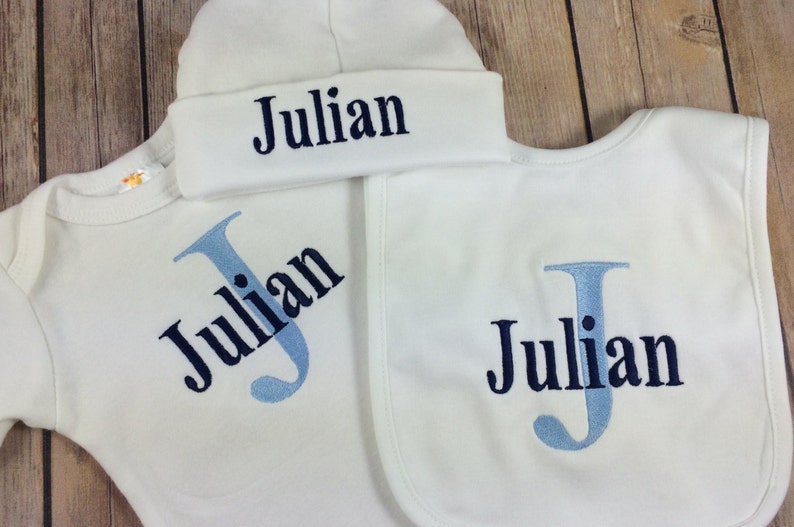 Navy Monogram Bodysuit Blue Personalized Baby Bodysuit Outfit Baby Boy COMING HOME Outfit Take Home Outfit Newborn Baby Boy Outfit