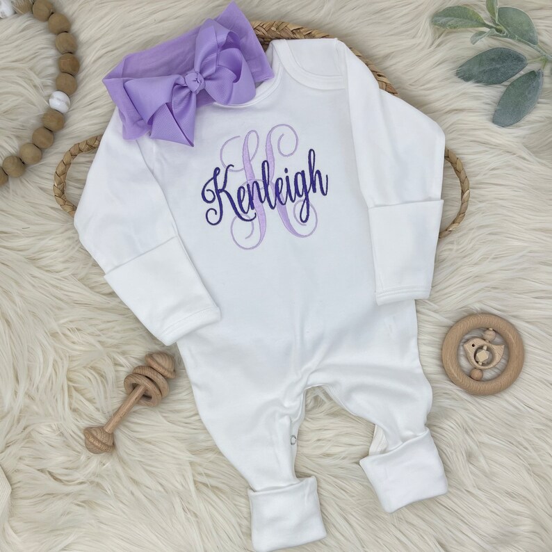 Personalized Coming Home Outfit Monogram Clothing Gift Coral Etsy