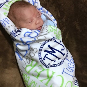 Custom Baby Blanket Boy, New Baby Gift, Monogram Baby shower Gift, Personalized Baby Name Blanket, Newborn Photo Prop, Baby Swaddle Blanket