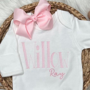 Personalized Pink Outfit for Baby Girl Coming Home Outfit Girl, Newborn Girl Outfit, Infant Girl Coming Home Outfit Baby Shower Gift