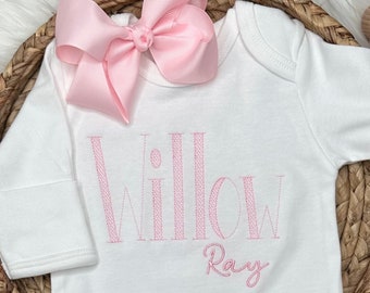 Personalized Pink Outfit for Baby Girl Coming Home Outfit Girl, Newborn Girl Outfit, Infant Girl Coming Home Outfit Baby Shower Gift