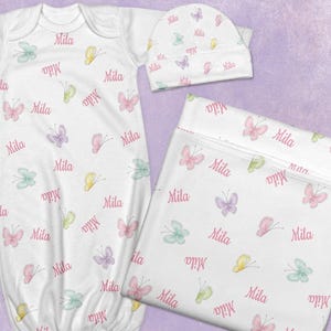 Personalized Baby Blanket Butterfly, Baby Girl Coming Home Outfit, Girl Receiving Blanket, Baby Name Blanket, Newborn Swaddle, Baby Shower