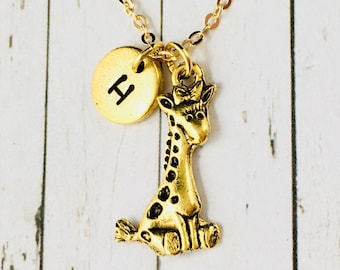 Giraffe ketting, gouden giraffe charme, gepersonaliseerde 3D giraffe geschenken, giraffe hanger, giraffe sieraden, kinderketting