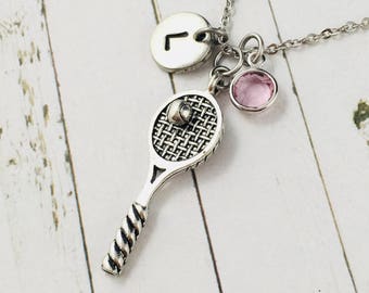 Collana di racchetta da tennis personalizzata, regali di tennis, collana di tennis d'argento o d'oro, ciondolo da tennis, regali per gli amanti del tennis, fascino della racchetta da tennis,