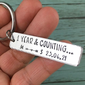 Years Together Keyring, Wedding Anniversary Keyring, Personalised Couples Keyring, 1 Year Anniversary Gifts, Wife Keyring, Husband Keyring