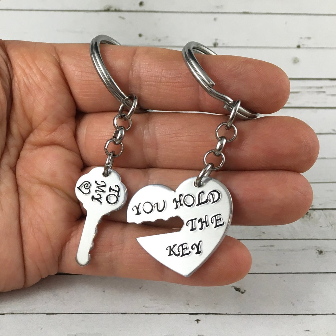 Couples Keychain Set or Couples Necklace Set You Hold the Key Etsy