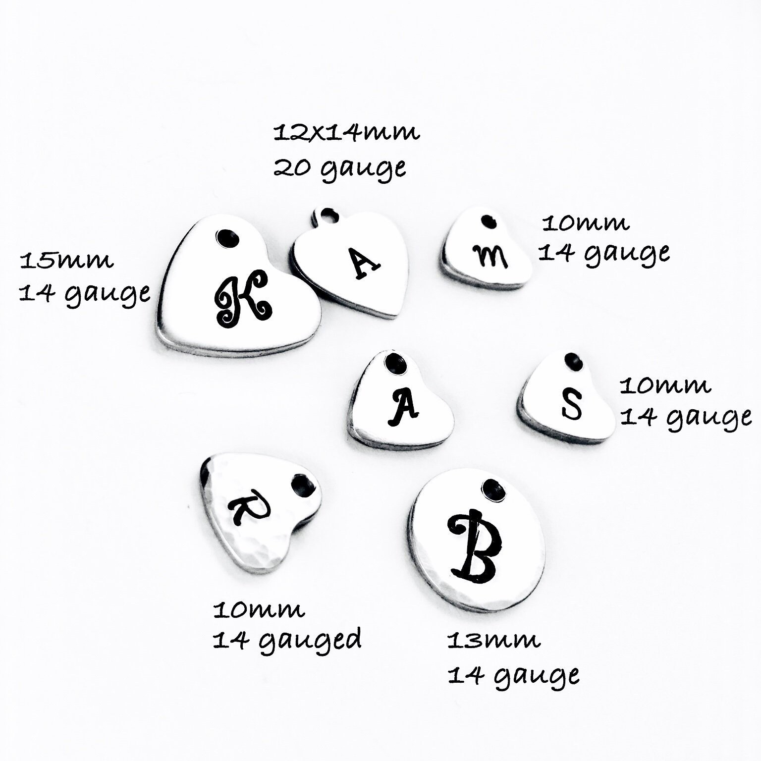 Add on Charms Hand Stamped Initial Charms Monogram Jewelry Etsy Australia