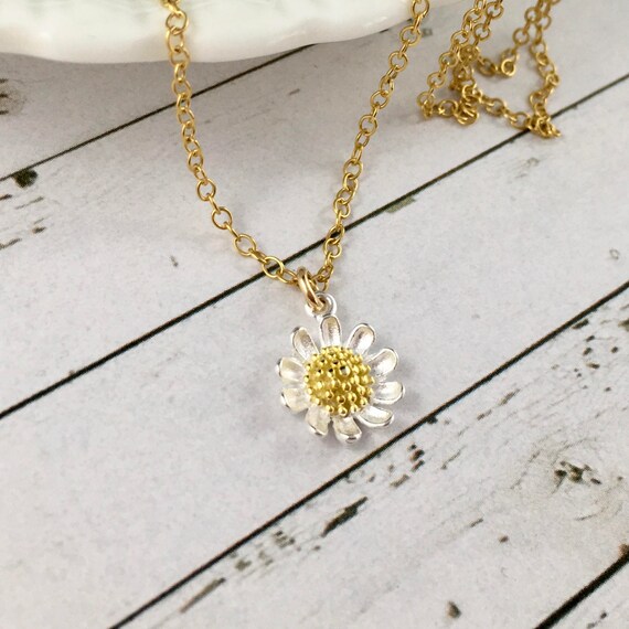 Sunflower NecklaceSunflower PendantSunflower Gifts14K Gold Etsy