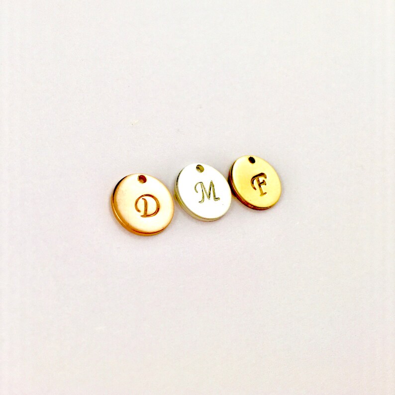 Add on A Hand Stamped Initial Charm Letter Charm Monogram Etsy Australia