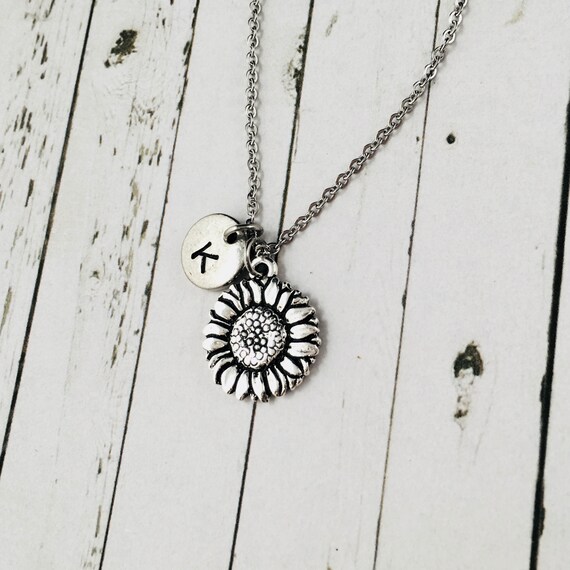 Sunflower online necklace etsy