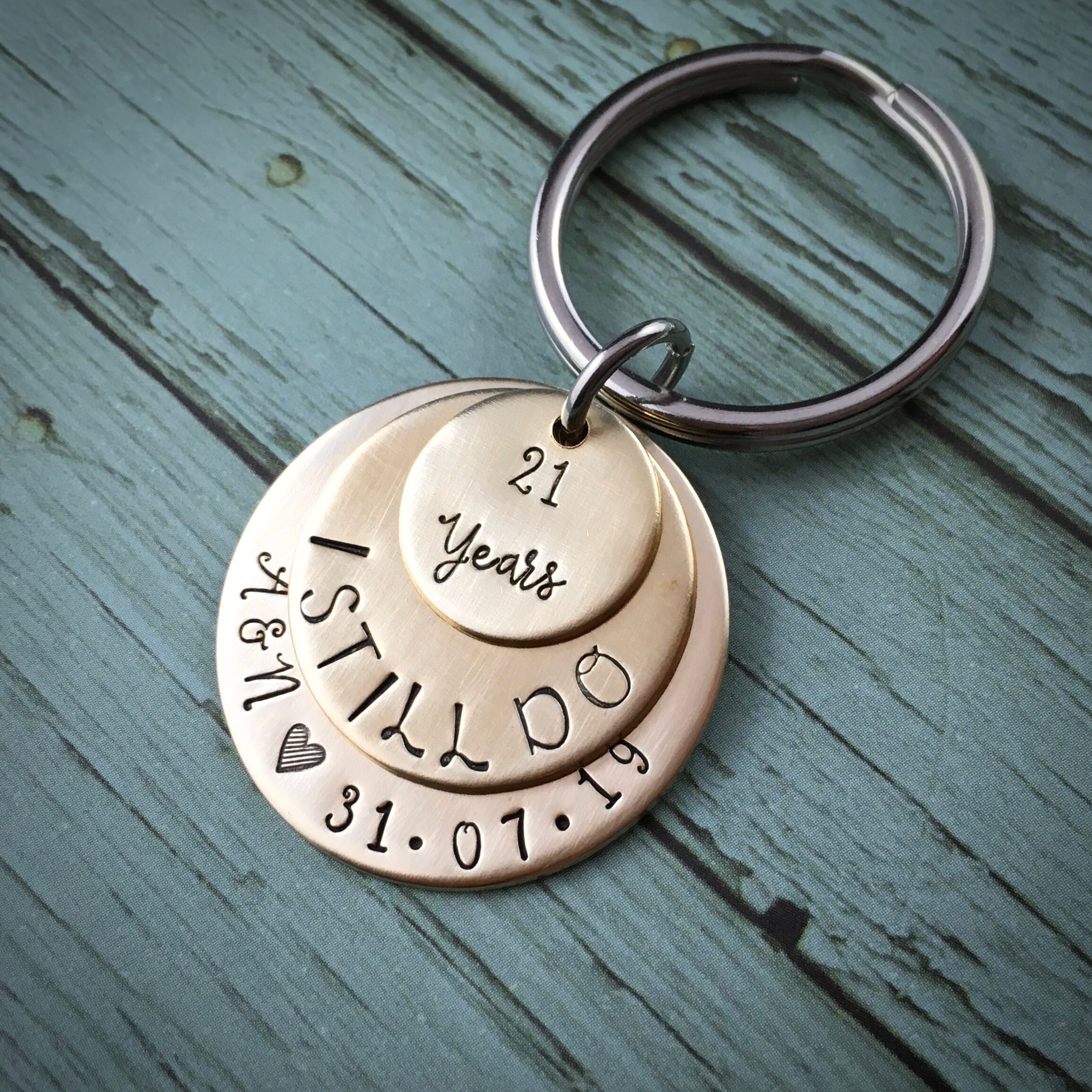 21 Years Wedding Anniversary Keyring Brass Anniversary Gift - Etsy 21 Years Wedding Anniversary Keyring Brass Anniversary Gift - Etsy