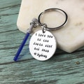 I Love You To The Death Star & Back Keychain, Gift For Boyfriend, Gift For Girlfriend, Hand Stamped Keychain product logo