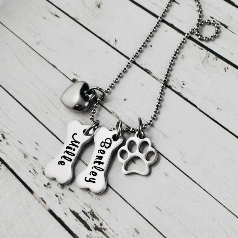 Collar de hueso de perro personalizado collar de nombre de ...