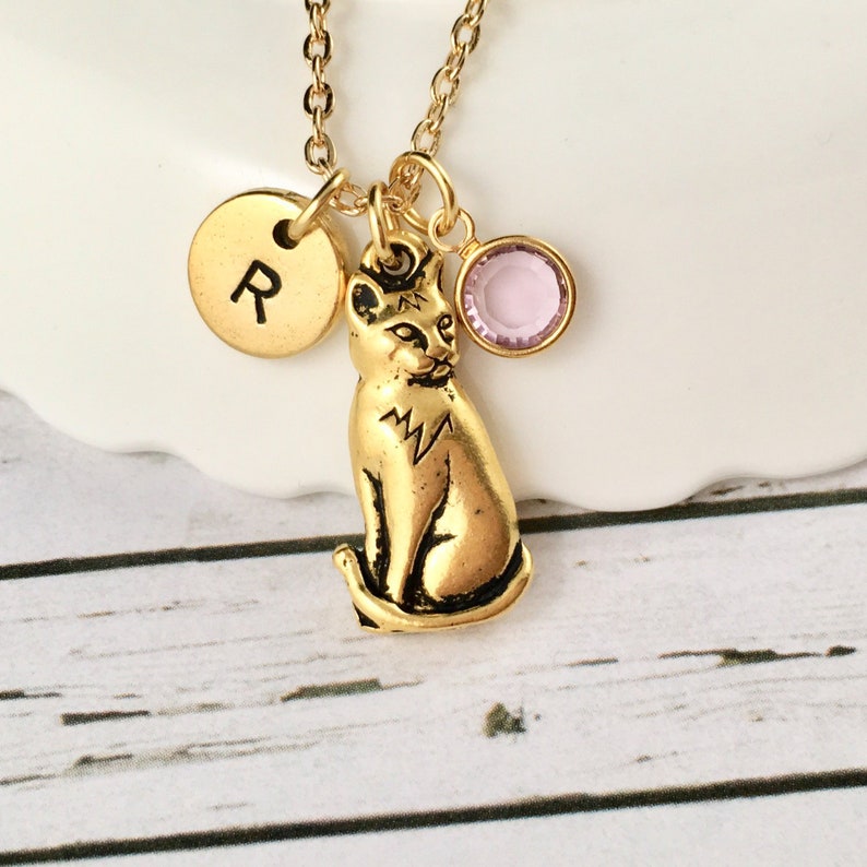 Cat lover Gift Cat Memorial Gift Cat Pendant Silver Or Gold 3-D Cat Charm Gift For Cat Lover Personalised Cat Jewelry Cat Necklace