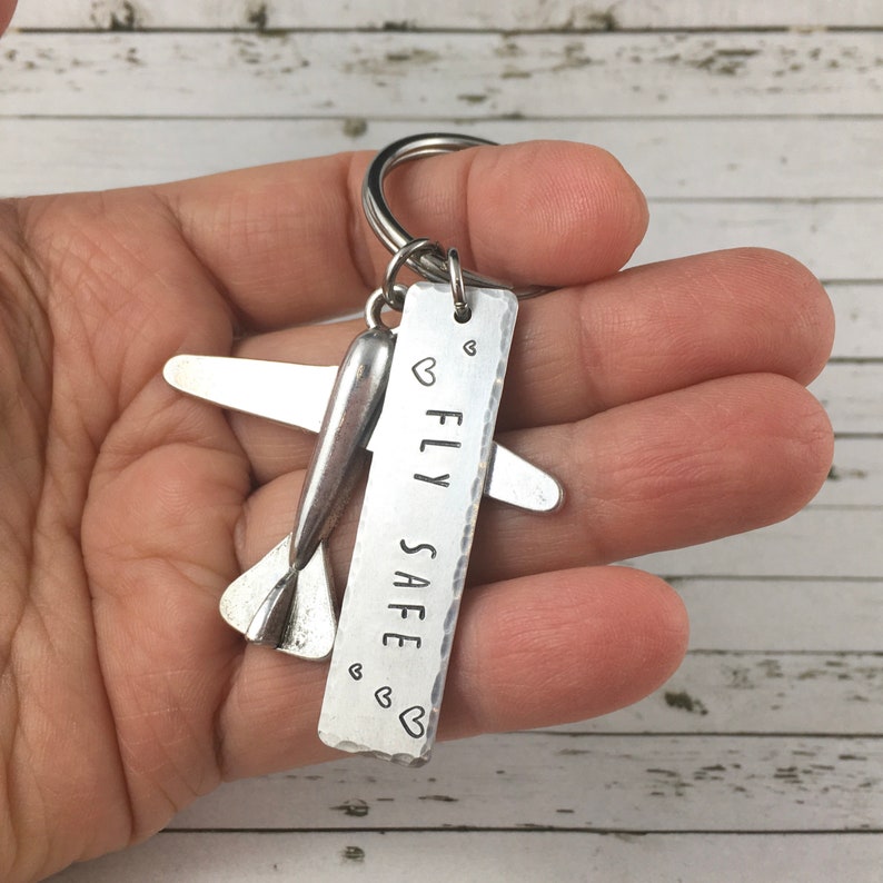 Pilot Keychain Fly Safe Keychain Pilot Gifts Personalised Pilot Graduation Gift Travel Gift Gift For Flight Attendant Traveller Gift