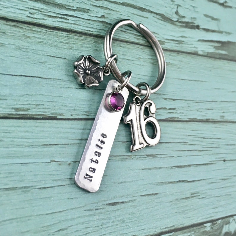 16 Year Old Girl Birthday Keychain Personalised Gift For 16th Etsy