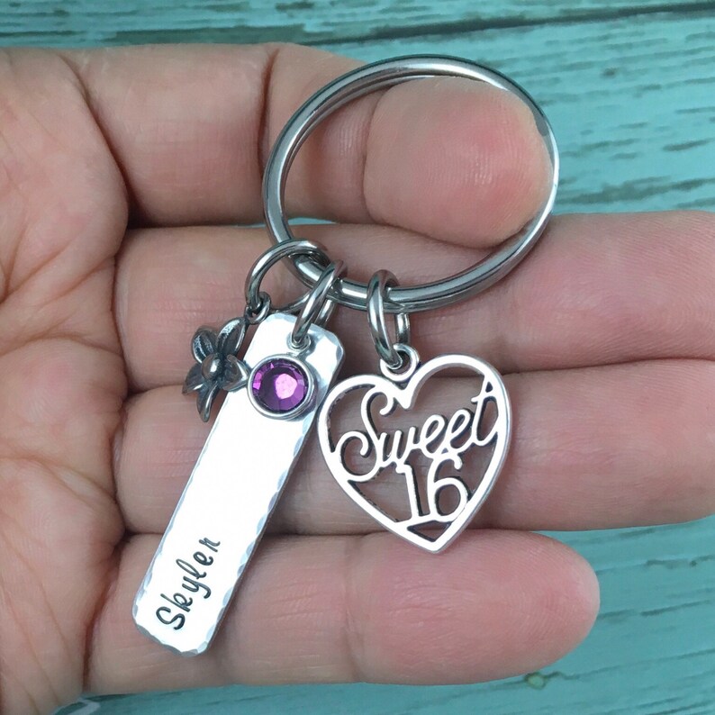 Sweet 16 Keychain Personalised Gift for 16th Birthday 16th Etsy