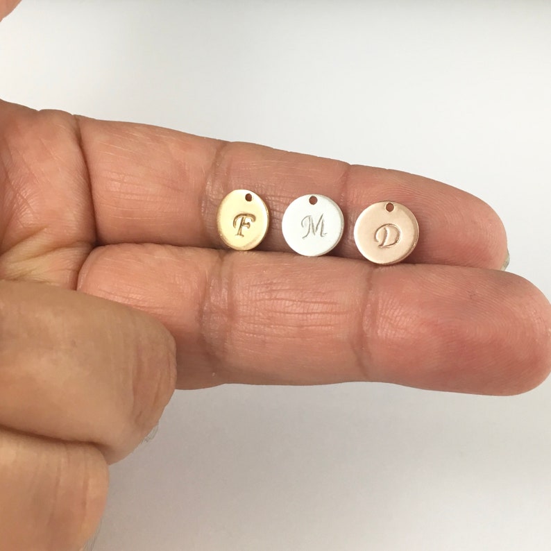 Add on A Hand Stamped Initial Charm Letter Charm Monogram Etsy Australia