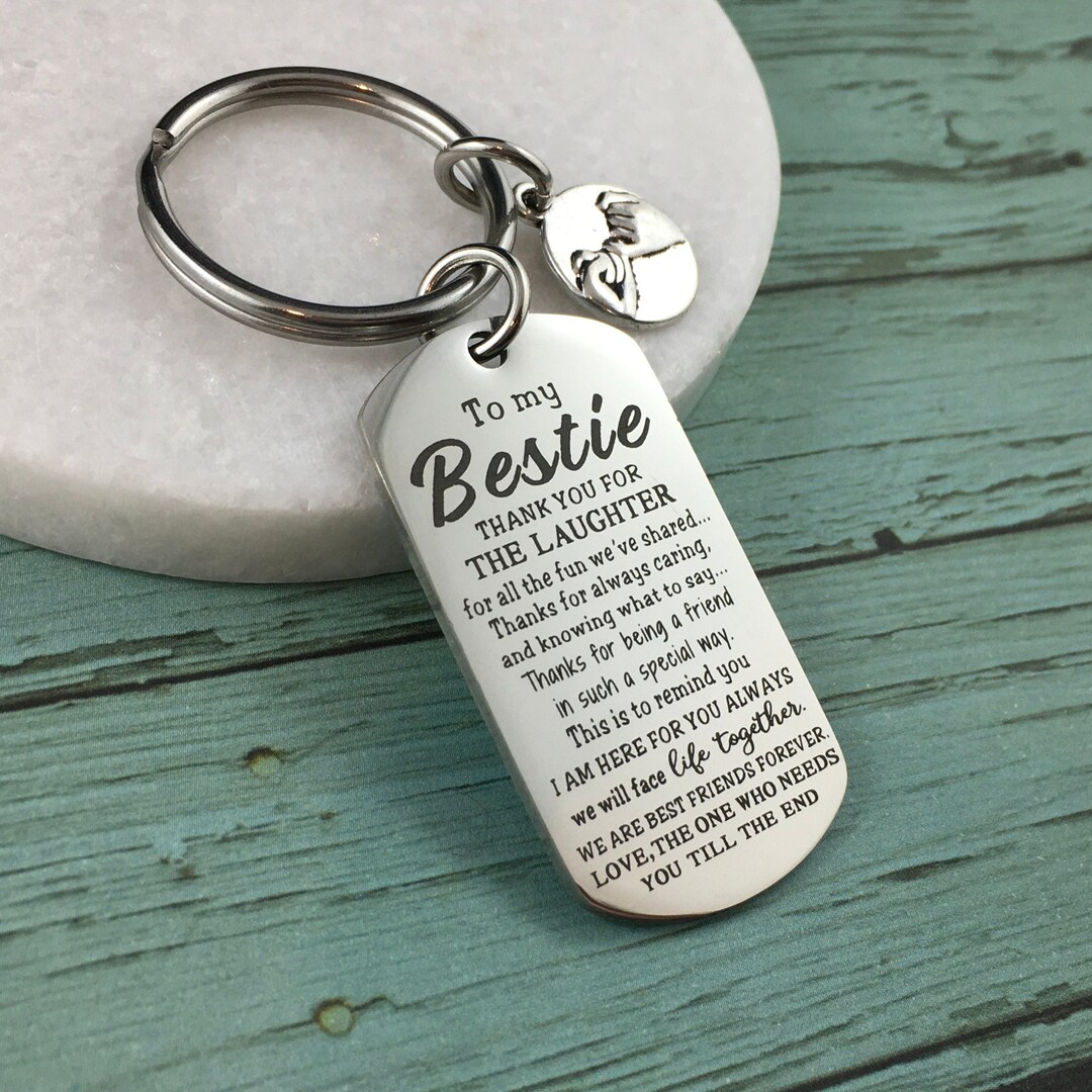 Best Friends Forever Keychain Bestie Gift Best Friend Gifts Etsy
