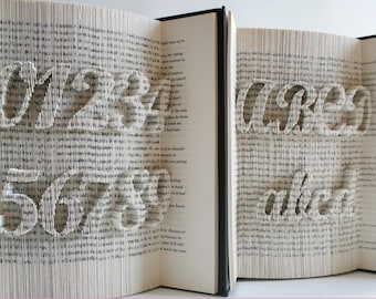 Book Folding Pattern - Alphabet Numbers Punctuation cut and fold pattern plus full step by step tutorial. Great for personalising gifts