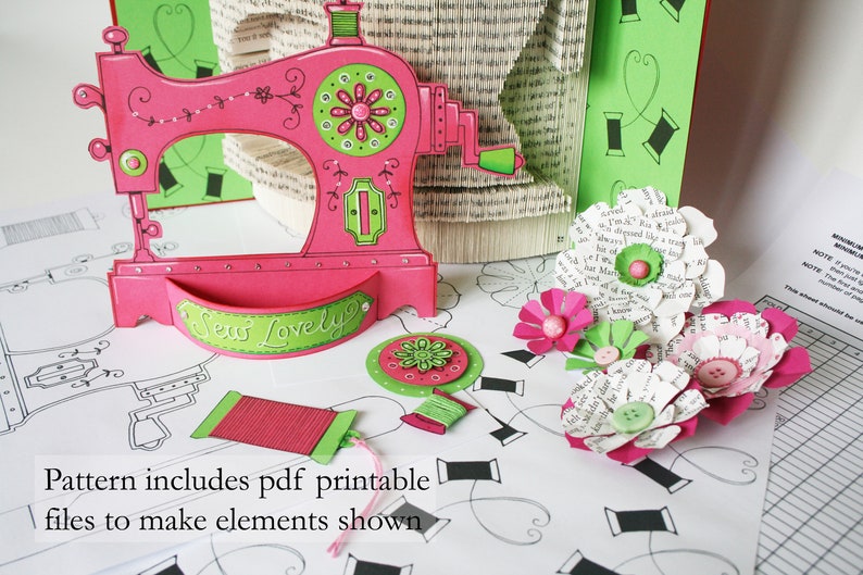 Sewing Machine Book Folding Pattern Tutorial Cut and Fold Etsy