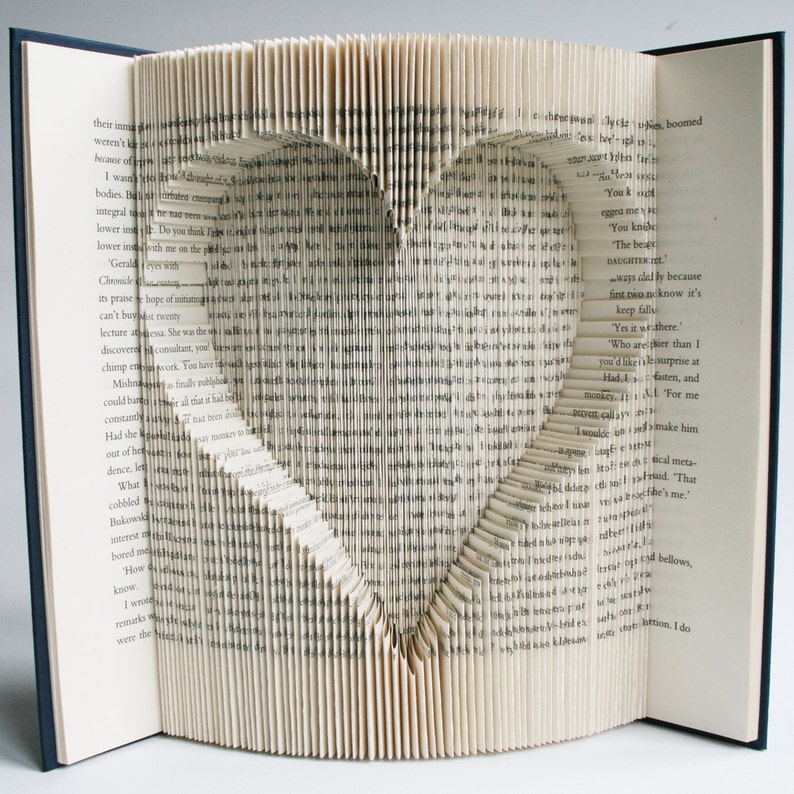 Heart Book Folding Pattern Valentines gift Mothers Day Gift Wedding Gift image 1