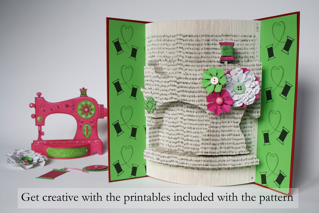 Sewing Machine Book Folding Pattern Tutorial, Cut and Fold, Free