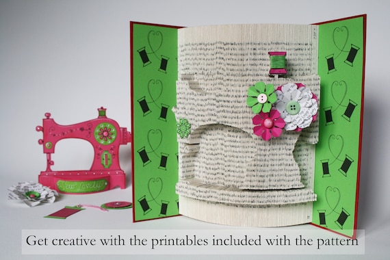 Sewing Machine Book Folding Pattern Tutorial Cut and Fold | Etsy UK