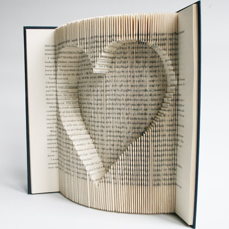 Heart Book Folding Pattern Valentines gift Mothers Day Gift Wedding Gift image 2