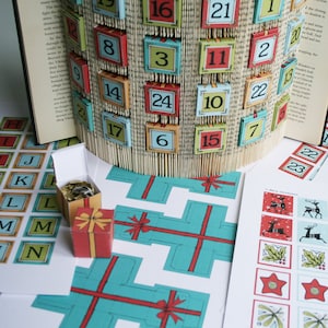 Book Folding Pattern Advent Calendar 30 days: + cuts Inc printable downloads (pdf) to personalise your gift + full step by step tutorial