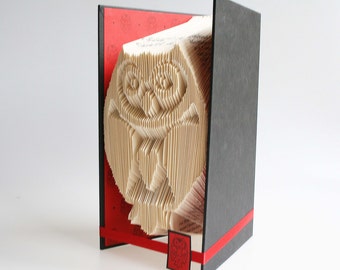 Book Folding Pattern - Owl Includes free printable downloads (pdf) to personalise your book art and  full step by step tutorial.