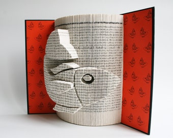 Book Folding Pattern Fish: Book Folding Tutorial, Cut and Fold, Free printable downloads to personalise your gift
