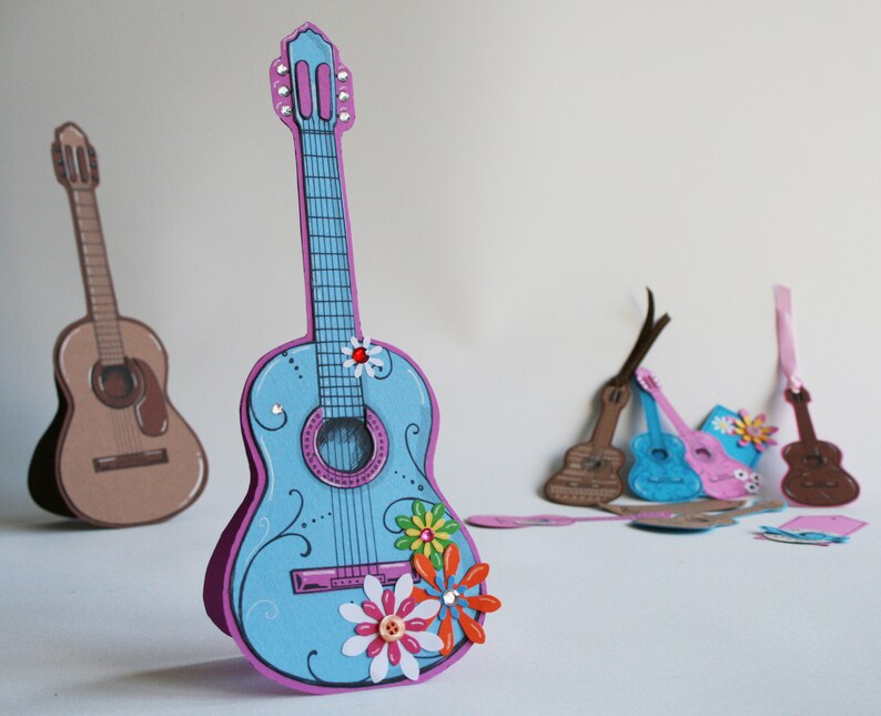 Guitar Book Folding Pattern Tutorial, Cut and Fold, Free printable downloads to personalise your gift image 7