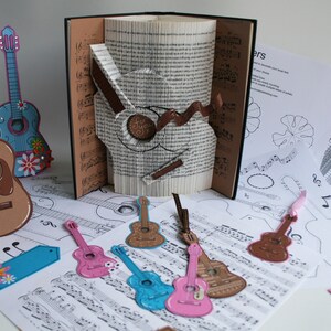 Guitar Book Folding Pattern Tutorial, Cut and Fold, Free printable downloads to personalise your gift image 8