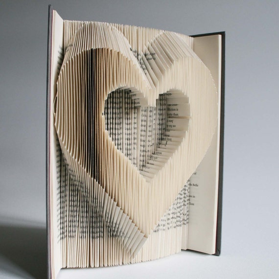 heart book folding pattern cuts plus free printable etsy