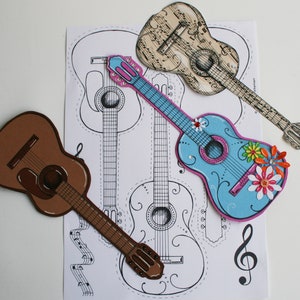 Guitar Book Folding Pattern Tutorial, Cut and Fold, Free printable downloads to personalise your gift image 10
