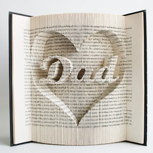 Book Folding Pattern Fathers Day Dad in Heart: Book Folding Tutorial, Cut and Fold, Free printable downloads to personalise your gift