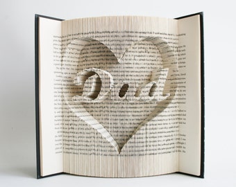 Book Folding Pattern Fathers Day Dad in Heart: Book Folding Tutorial, Cut and Fold, Free printable downloads to personalise your gift