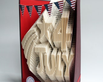 July 4th, Independence Day Book Folding Pattern: Plus free printable downloads to personalise your gift (pdf) + full step by step tutorial.