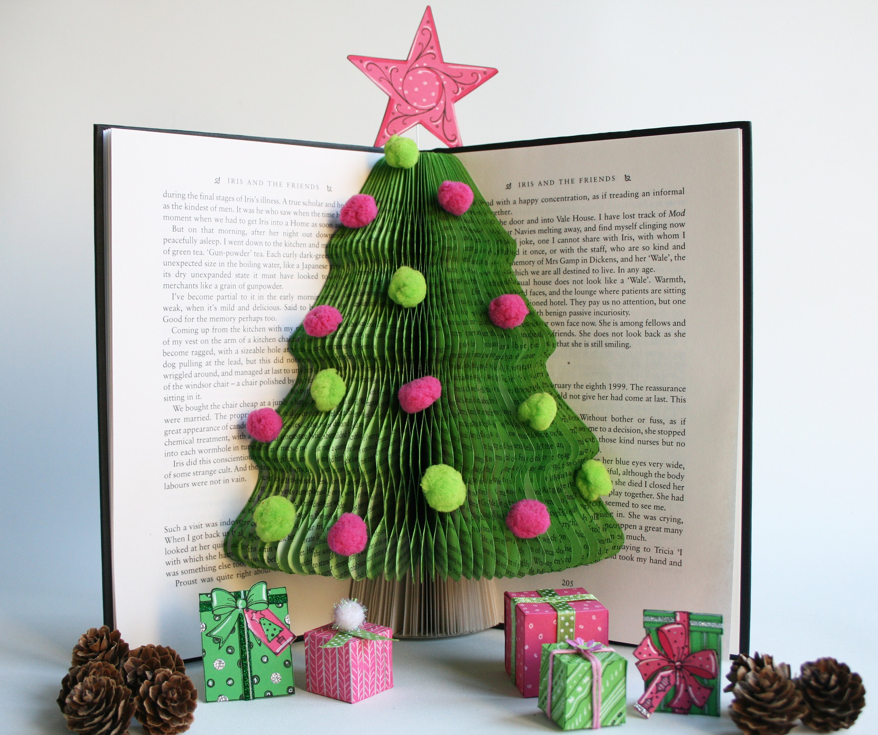 Christmas Tree Book Pattern Tutorial Cut and Stick Free Etsy