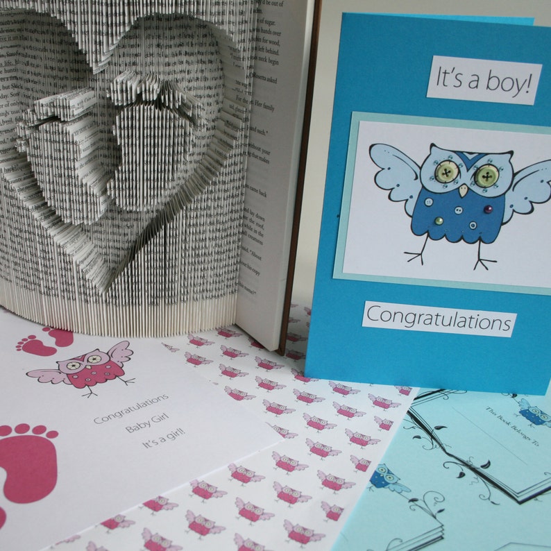 Book Folding Pattern Heart and Baby Feet: Book Folding Tutorial, Cut and Fold, Free printable downloads to personalise your gift image 5