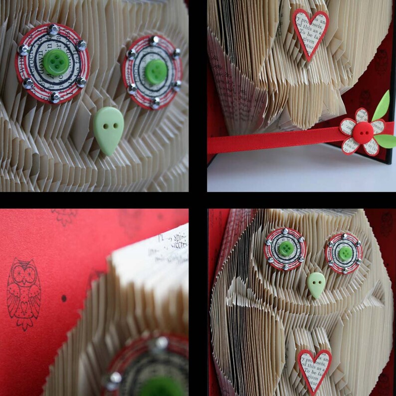 Book Folding Pattern Owl Includes free printable downloads pdf to personalise your gift and full step by step tutorial. image 3