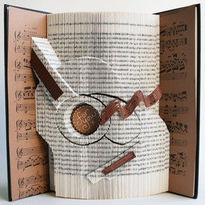 Guitar Book Folding Pattern Tutorial, Cut and Fold, Free printable downloads to personalise your gift image 4