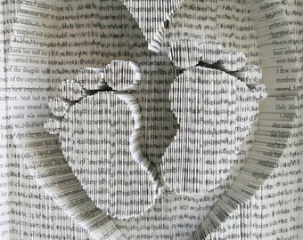 book folding pattern heart and baby feet book folding etsy