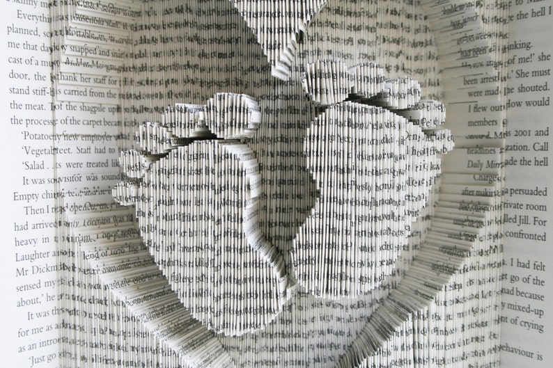 Book Folding Pattern Heart and Baby Feet: Book Folding Tutorial, Cut and Fold, Free printable downloads to personalise your gift image 4