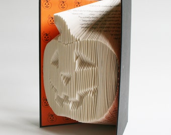 Pumpkin Book Folding Pattern: Includes free printable downloads (pdf) to personalise your book art and  full step by step tutorial.