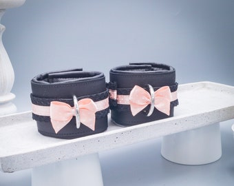 ddlg manchetten armen/benen "delicate" stippen babypink
