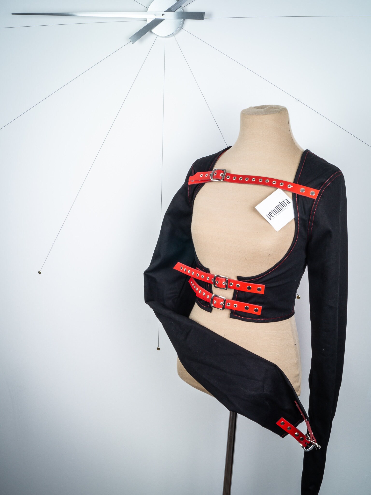 Vinyl Open Bust Set With Strappy Front Detail