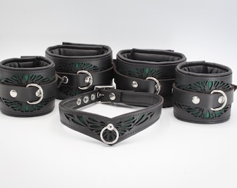 BDSM Bondage Set Halsband und Fesseln incision  No. 8